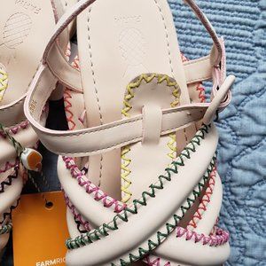 FARM Rio | Shoes | Farm Rio Nude Zigzag Stitch Vegan Leather Cross